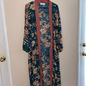 floral y2k coquette rose Kimono festival sweater cardigan hoodcore long sleeve